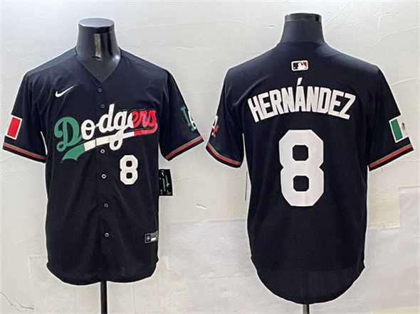Men%27s Los Angeles Dodgers #8 Enrique Hernandez Black Mexico Flag Limited Stitched Jersey